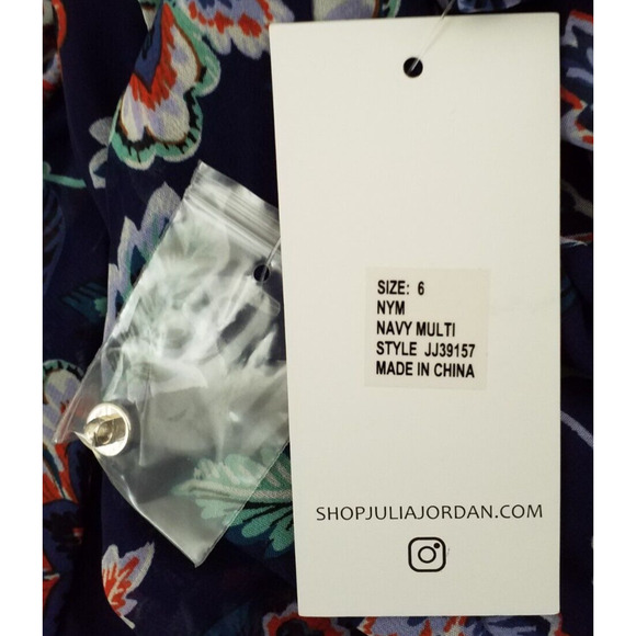 Julia Jordan Womens Long Sleeve Elastic Cuff Swing Dress Floral Print Size 6 - Picture 6 of 8